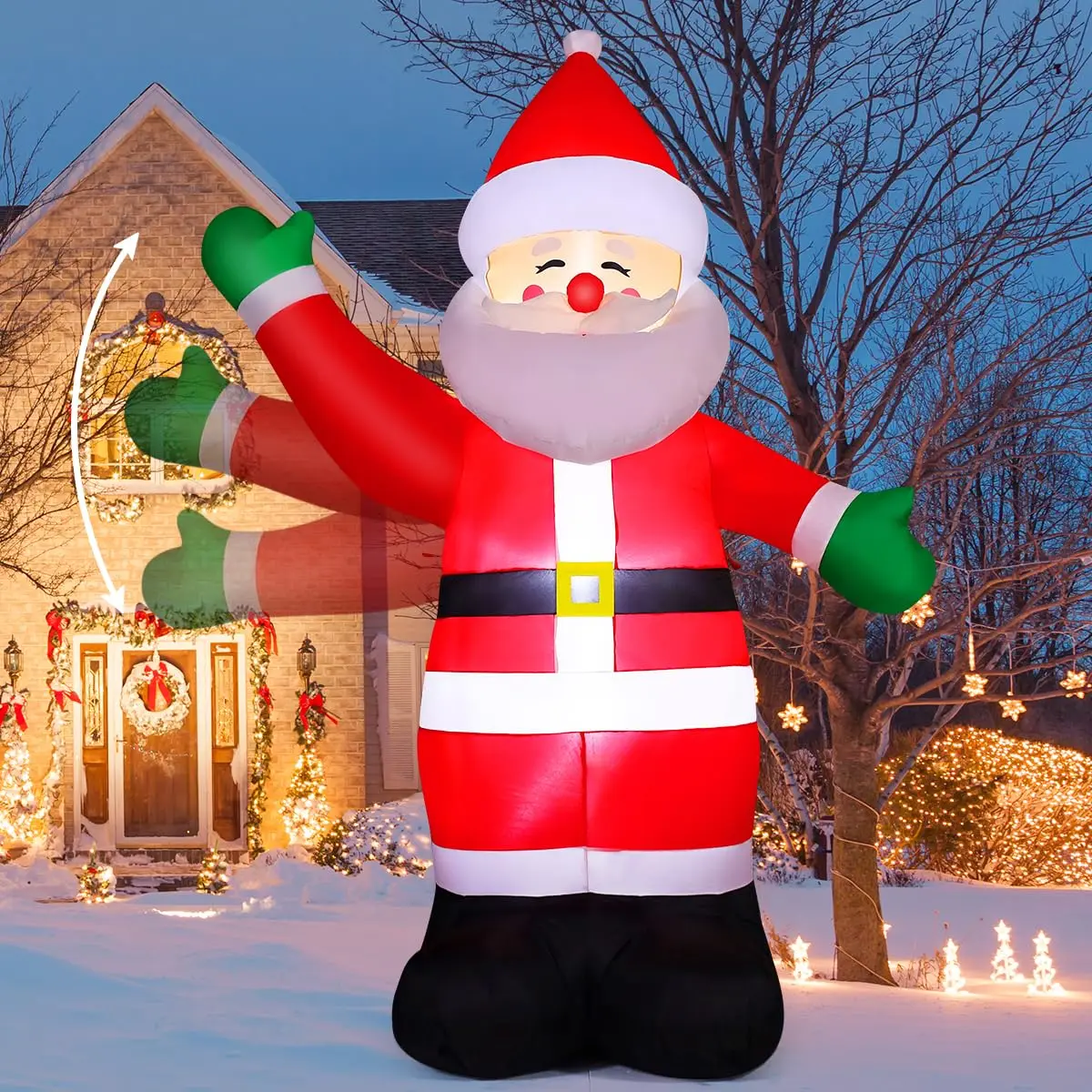 

Hot Selling 8.8 FT Santa Claus Inflatable with LED Lights Outdoor Christmas Decorations Factory Price for Children