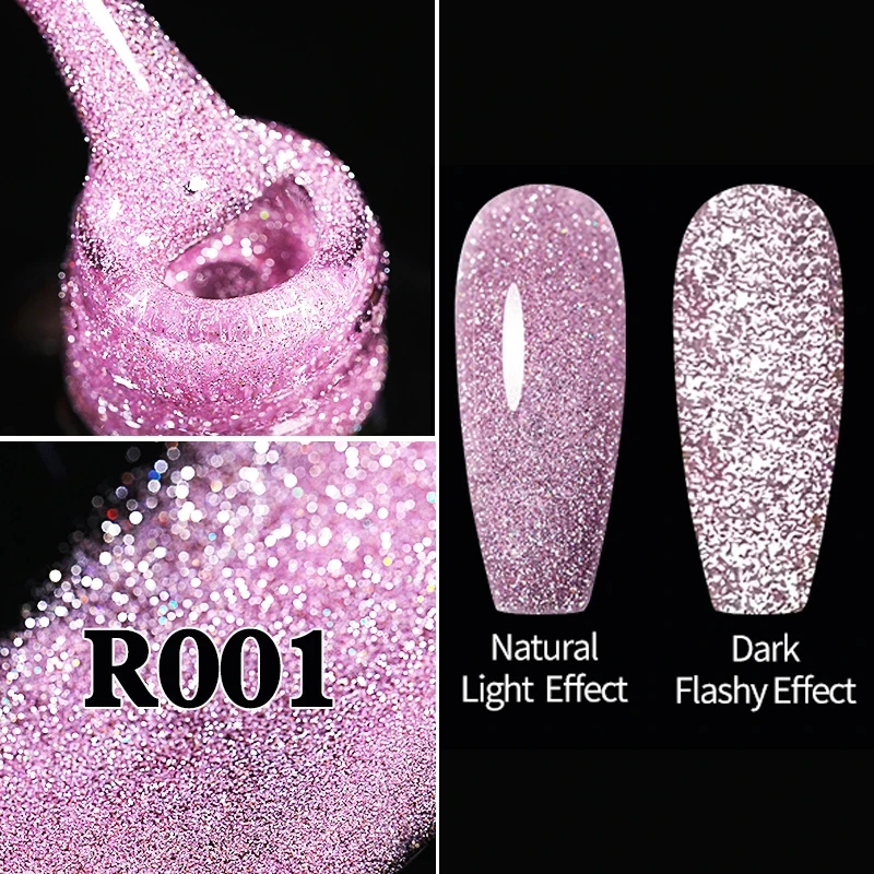 UR SUGAR Sparkling Rose Pink Reflective Glitter Gel Nail Polish 7.5ML Nail Gel Manicure Semi Permanent UV LED Varnish Nail Art