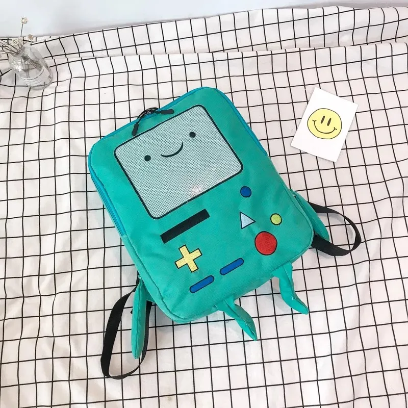 New Cute Anime Adventure Time BMO Boys Girls Canvas Backpack Kids School Bags For Children