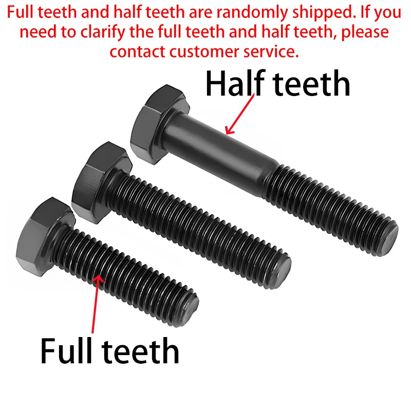 الخارجية عرافة مسدس مسمار لولبي الرأس M4 M5 M6 M8 M10 M12 M14 M16 سبائك الصلب الأسود الصف 12.9 نصف الأسنان كامل الأسنان تمديد الترباس #3