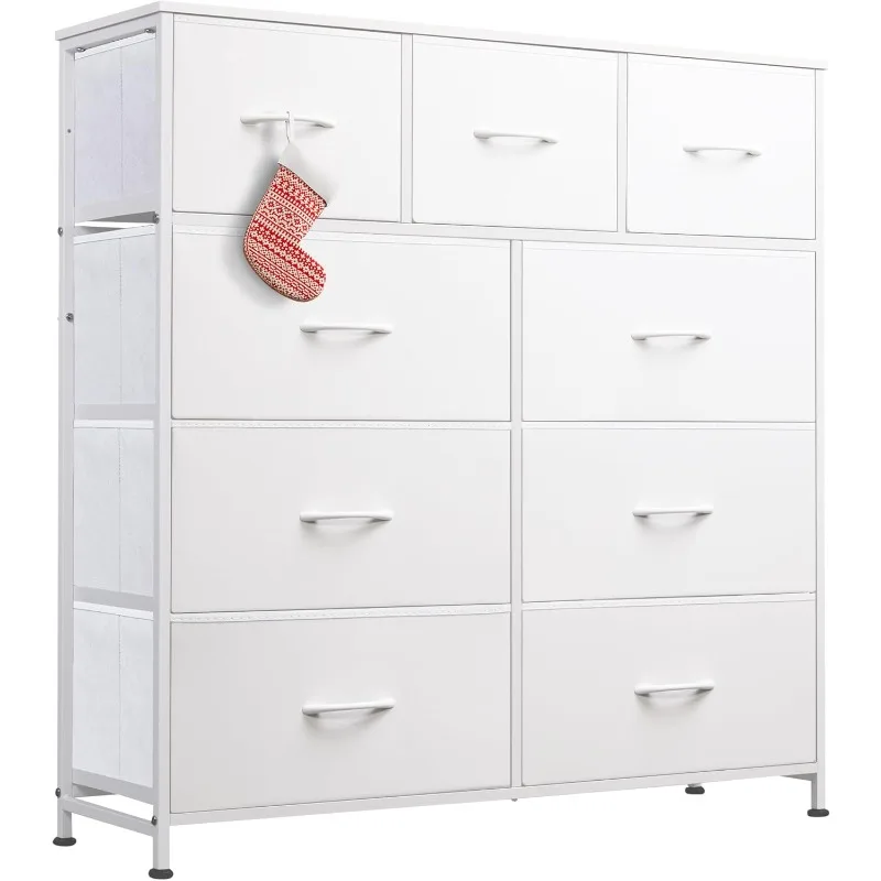 9-Drawer Dresser, Fabric Storage Tower for Bedroom, Hallway, Closet, Tall Chest Organizer Unit for Bedroom with Fabric Bins