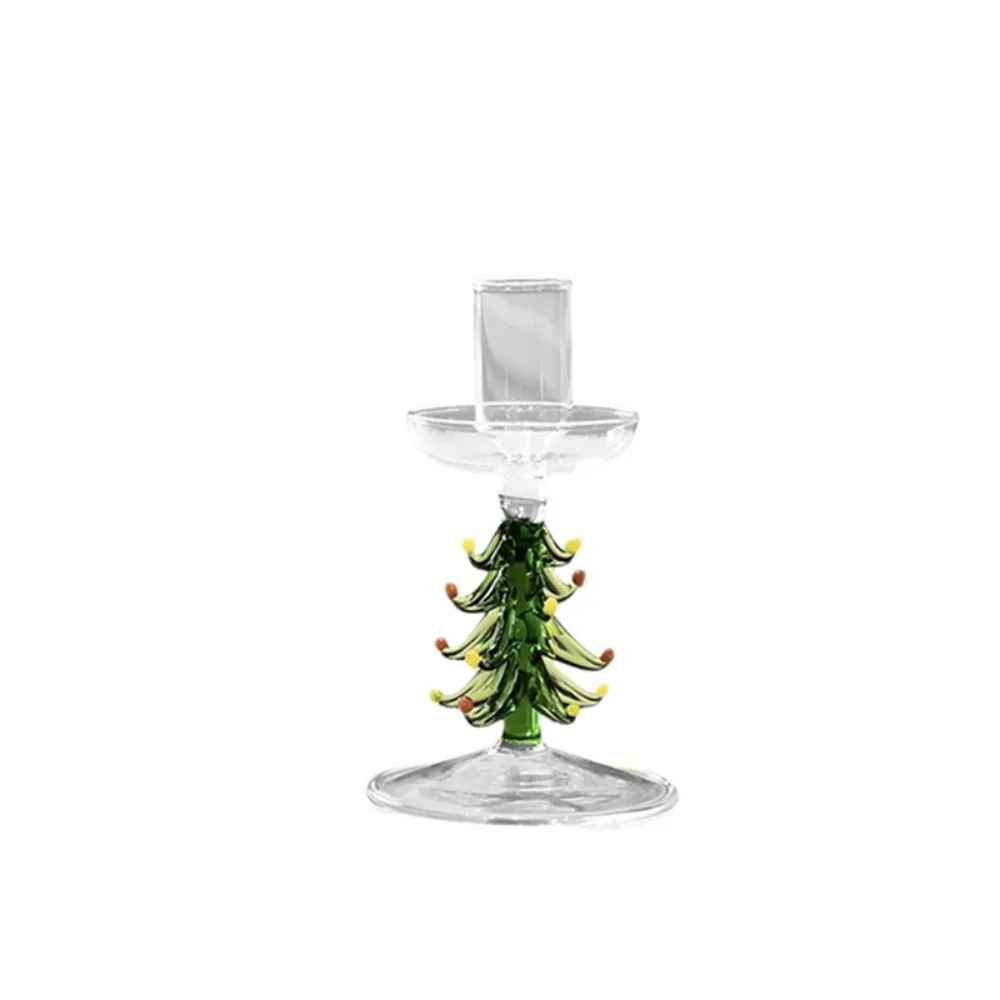 Nordic Style Christmas Trees Candlestick Prevent Dripping Large Pallet Candle Holder Slim Tall Foot Dinning Table Centerpiece