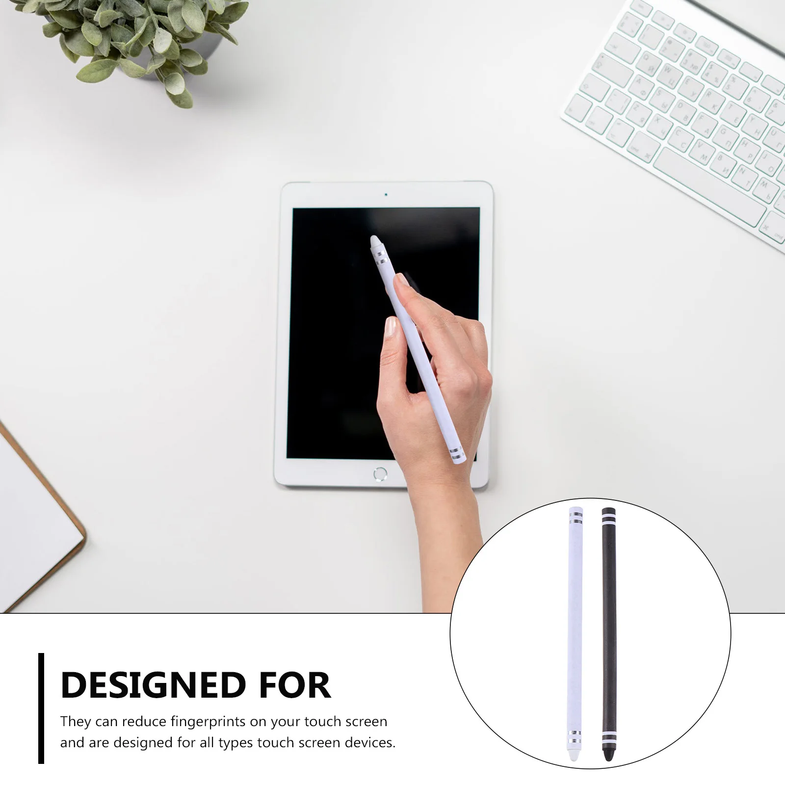 

2Pcs Capacitive Stylus Pen High Precision Durable Smooth Grip No Noise Compatible All Touch Screen Devices Tablet Stylus Pencil