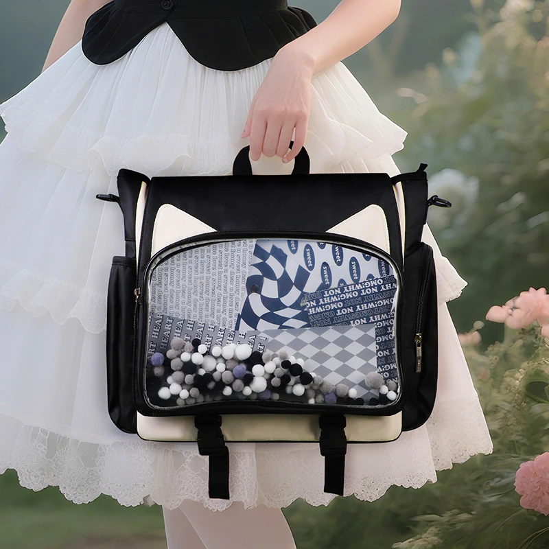 

TINYAT Y2K Cat Ear Ita Bag Студенческая сумка Водонепроницаемый износостойкий рюкзак для женщин Лолита Девушки для школы и вечеринок