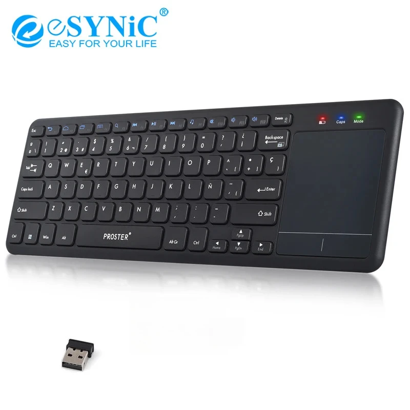 

eSYNiC 2,4G ультратонкая беспроводная клавиатура Bluetooth-совместимая клавиатура испанская с несколькими тачпадами для IOS Android оконного планшета