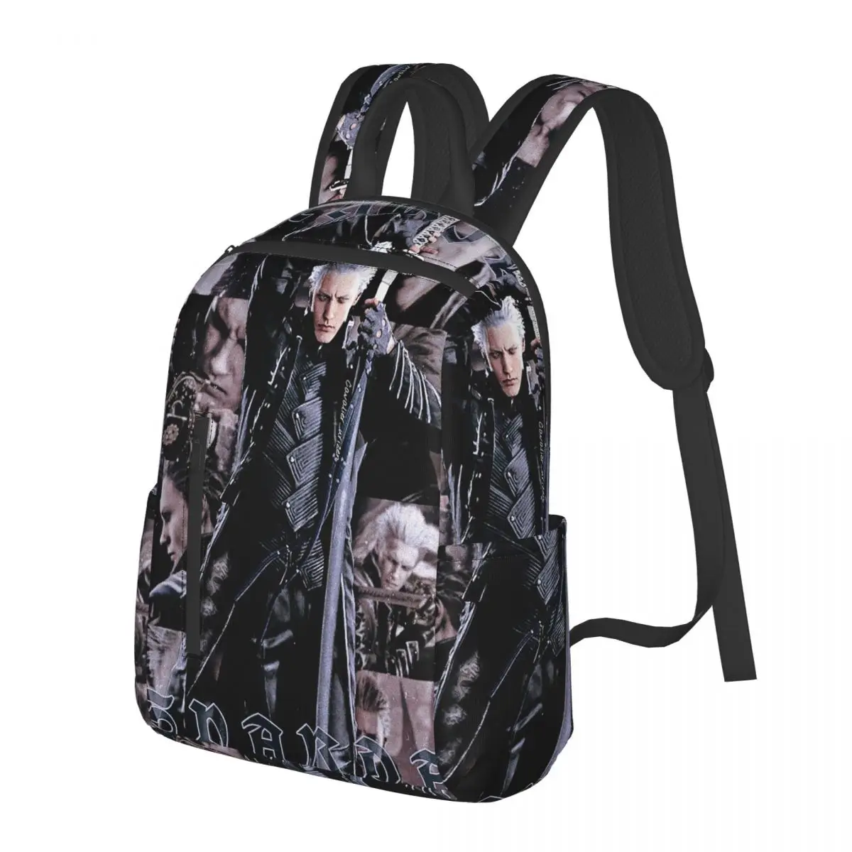 Vergil From The Devil May Cry Seri Student Backpack School Bag Hiking Travel Daypack for Boys Girls Bookbag Shoulder Bags