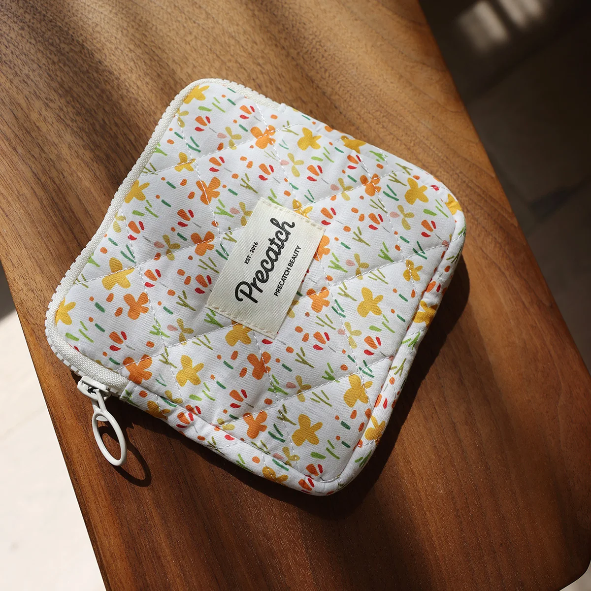 French Style Floral Art Fresh Stitching Cosmetic Bag For Makeup Skincare Travel Daily Storage Summer With Multi-Purpose Flowers