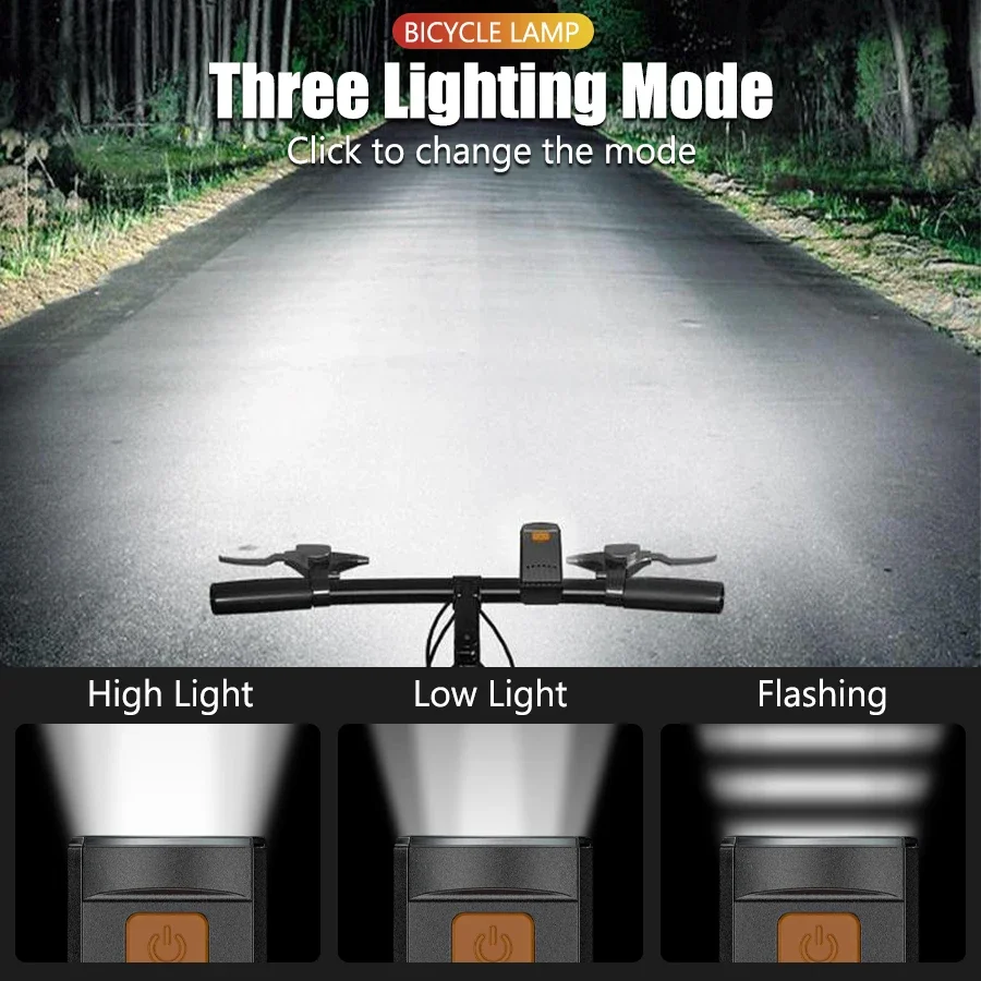 Protable Mini Super Bright LED Bike Light, Type C Rechargeable Bicycle Lamp Easy To Stall, 4 Lighting Modes, for Outdoor Riding