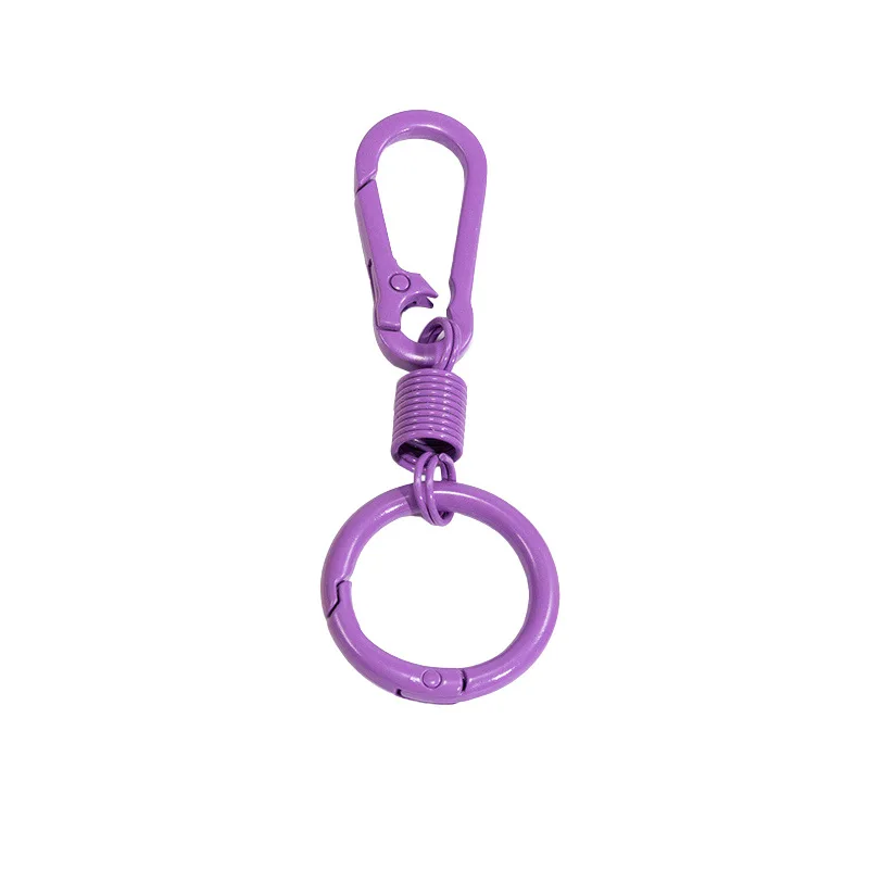 2pcs Colorful Spring Keychain Carabiner Buckle Key Rings