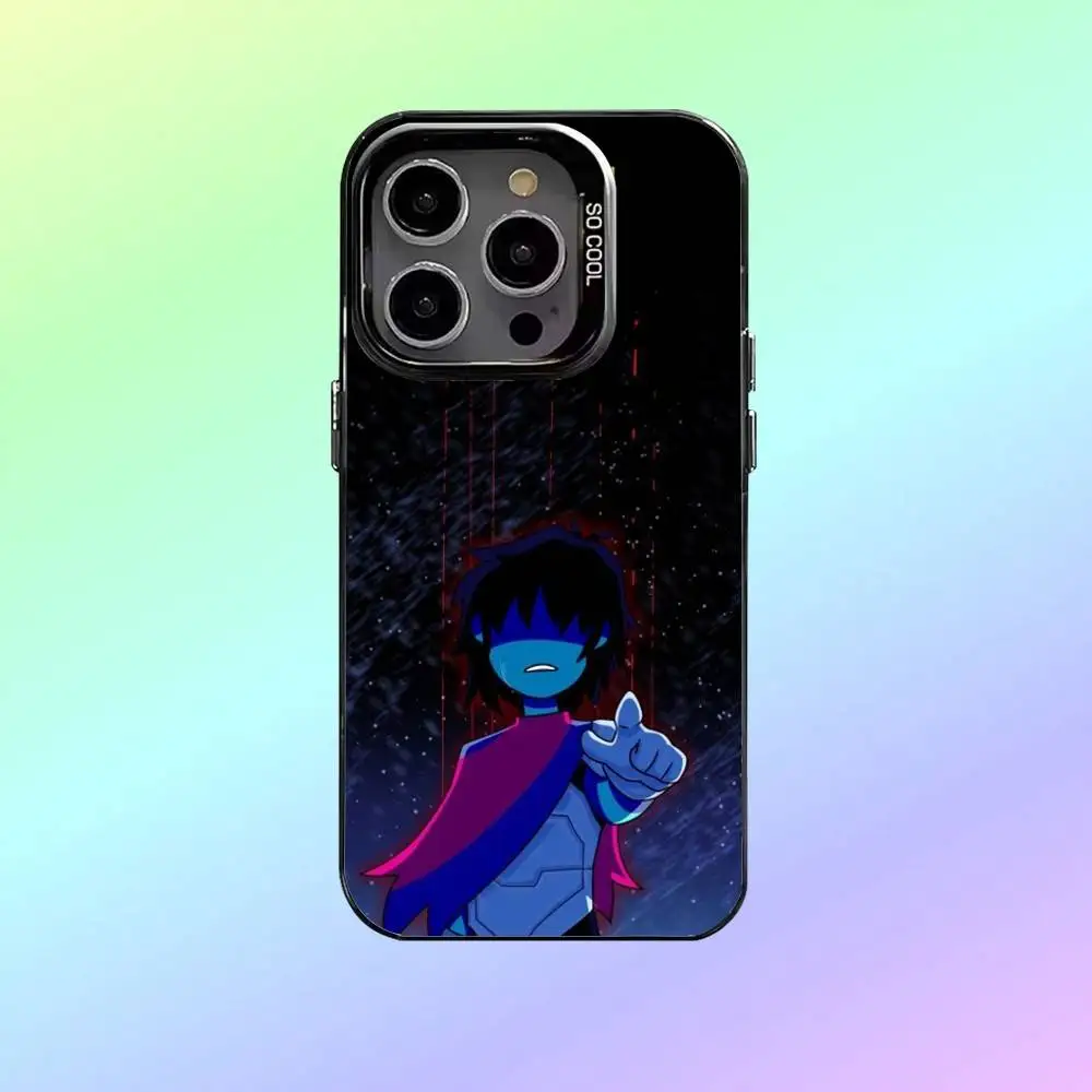 Etui na telefon D-Deltarune Kris do iPhone'a 17, 16, 15, 14, 13, 12, 11 Plus, Pro Max, czarne, matowe, odporne na wstrząsy.