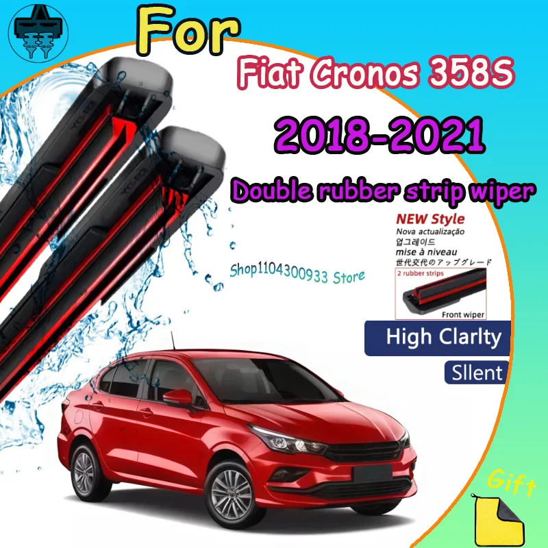 

Windshield Wiper Blade Set Replacement For Fiat Cronos 358S 2018-2021 Durable Streak-Free Wiper Blades Pair of