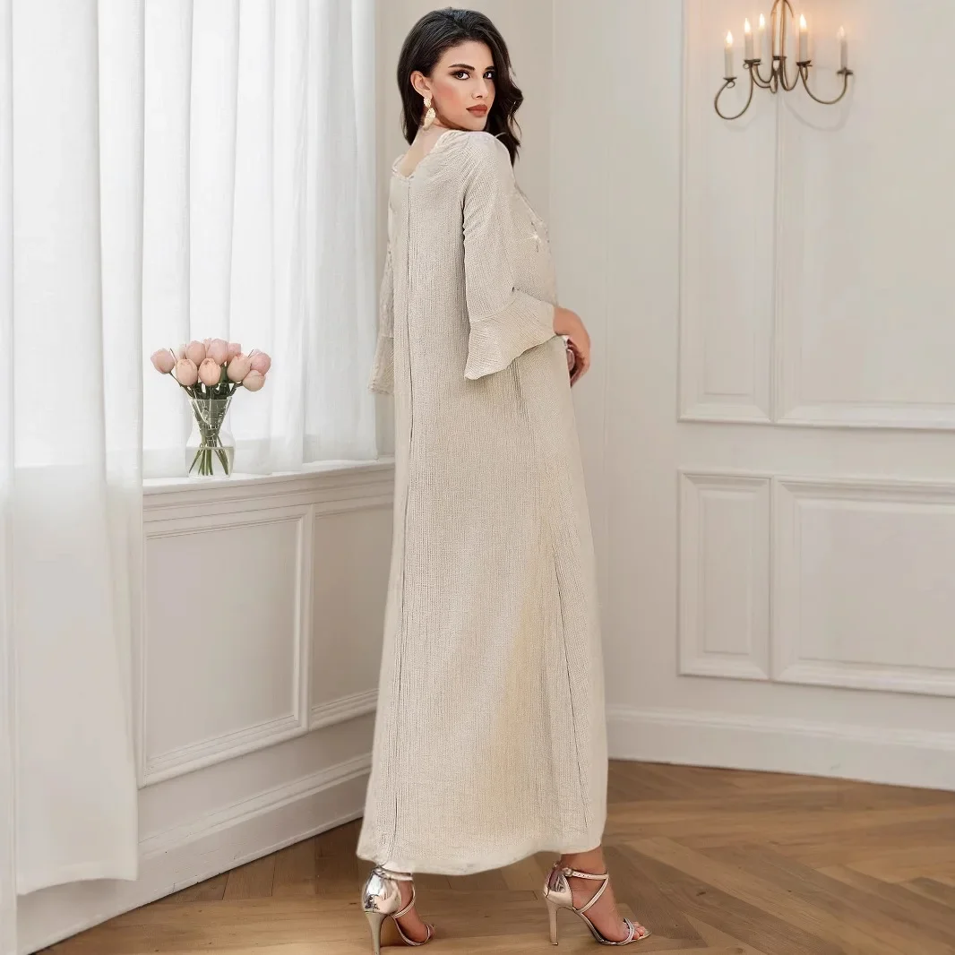 

Модное платье Дубай с бриллиантами Абая, скромное мусульманское Джалабия для женщин, платье макси, Турция, марокаин, Musulmane Femme, исламский халат, Vestidos