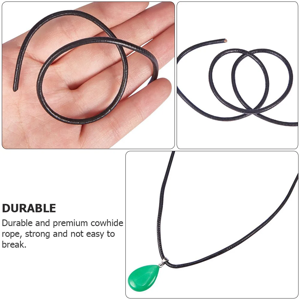 

10M Cowhide Rope for Bracelet Necklace Making Wear Resistant Strong Jewelry Accessory Hand Woven Cord Black