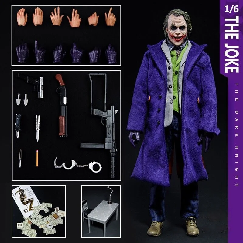 

New Genuine Dc The Joker Joint Mobility Character Model Toys With Real Clothes Collectibles Desktop Ornaments In Stock