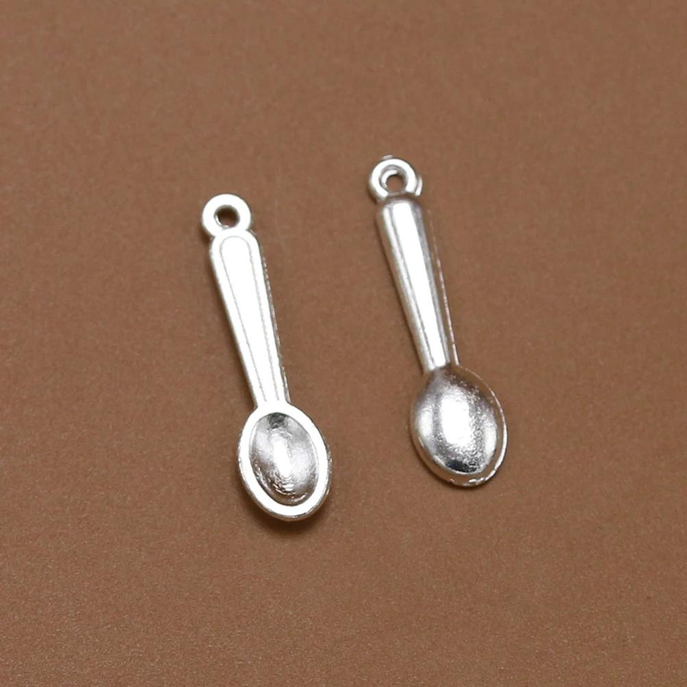 

20pcs Alloy Spoon Pendant DIY Charms Silver Color Necklace Bracelet Earrings Craft Project Accessories Jewelry Making