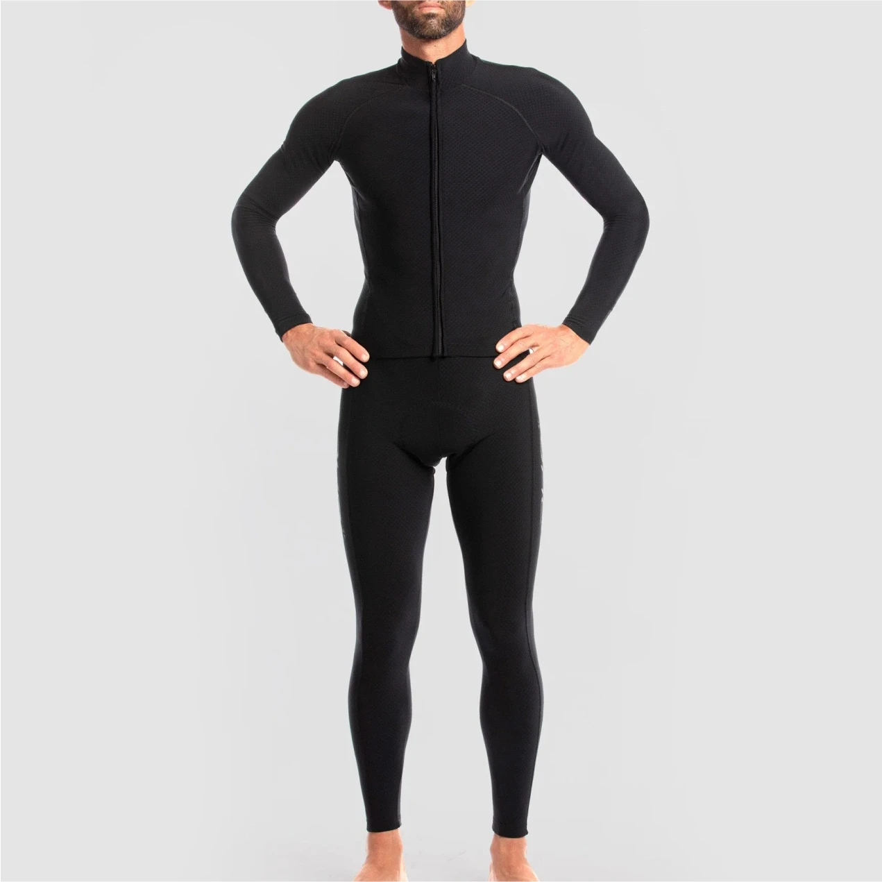 Winter Cycling Long Skinsuit Men Triathlon One-piece Thermal Fleece RIGHTTRACK Apparel Skating Skiing Running Clothing