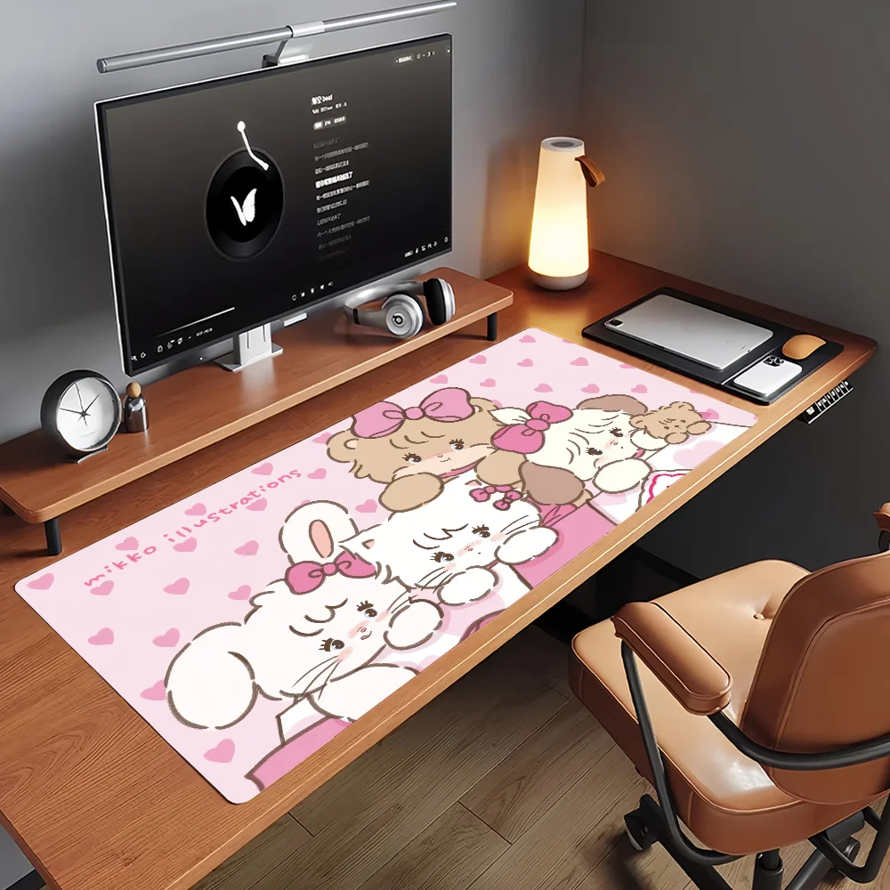 Cartoon M-Mikko I-illustrations-S Mouse Pad Non-slip Rubber Gamer Balance Computer Mat Decoracion Deskmat Laptop Office Large