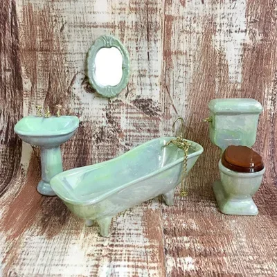 LES 1:24 ensemble de salle de bain de maison de poupée 1:24 Maison de