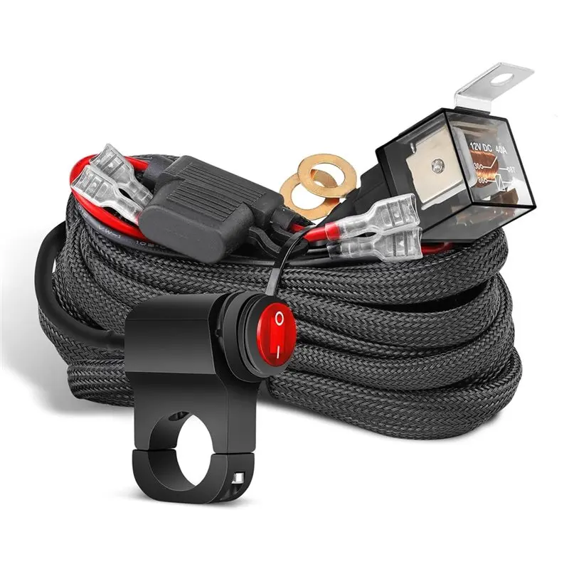

Nylon Wiring Harness Switch Light Bar Motorcycle Spotlight Work Light Fog Light On/Off For Car Boat Truck Cable