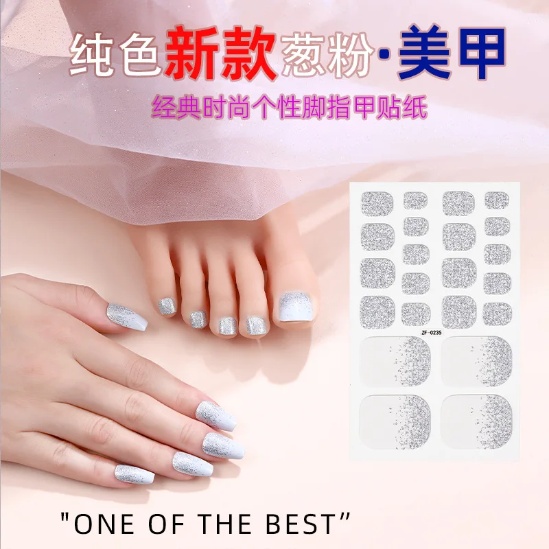 Top Nails New Top Nail Polish Film Toetop Nail Sticker Internet Celebrity Xiaohongshu Top Nail Sticker Solid Color Scallion