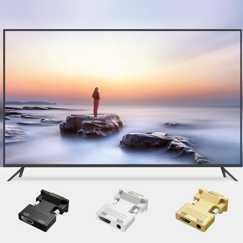 

Бестселлер Commonient1080x1920 Решение HDTV для VGA Adapter с 3,5 -миллиметровым аудионным портом для ноутбуков и проекторов ПК,