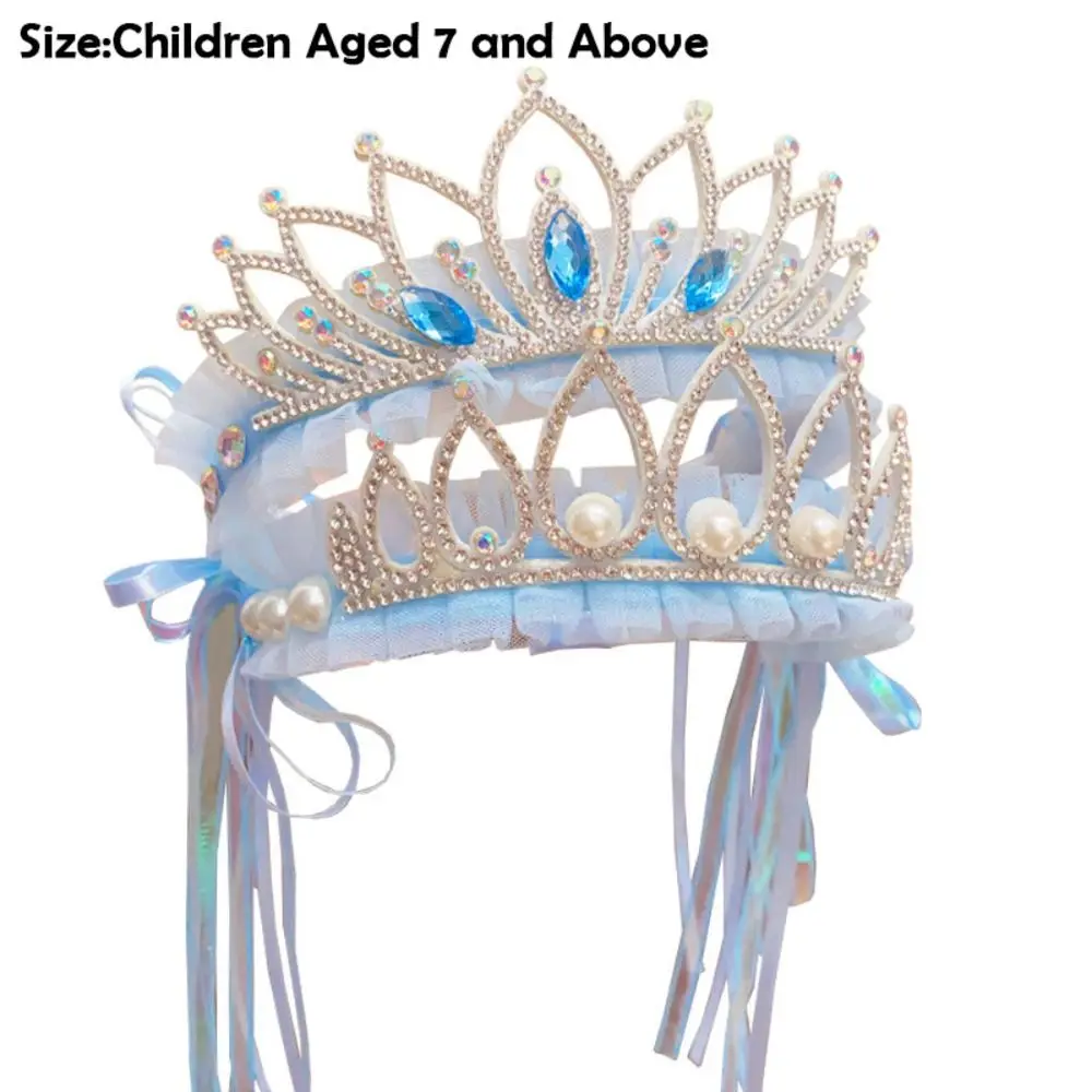 Mahkota Putri Biru Royal Berkualitas Tinggi Portabel, Aksesoris Fotografi Berkilau, Jepit Rambut Anak Perempuan, Headband Berhias Berlian Imitasi