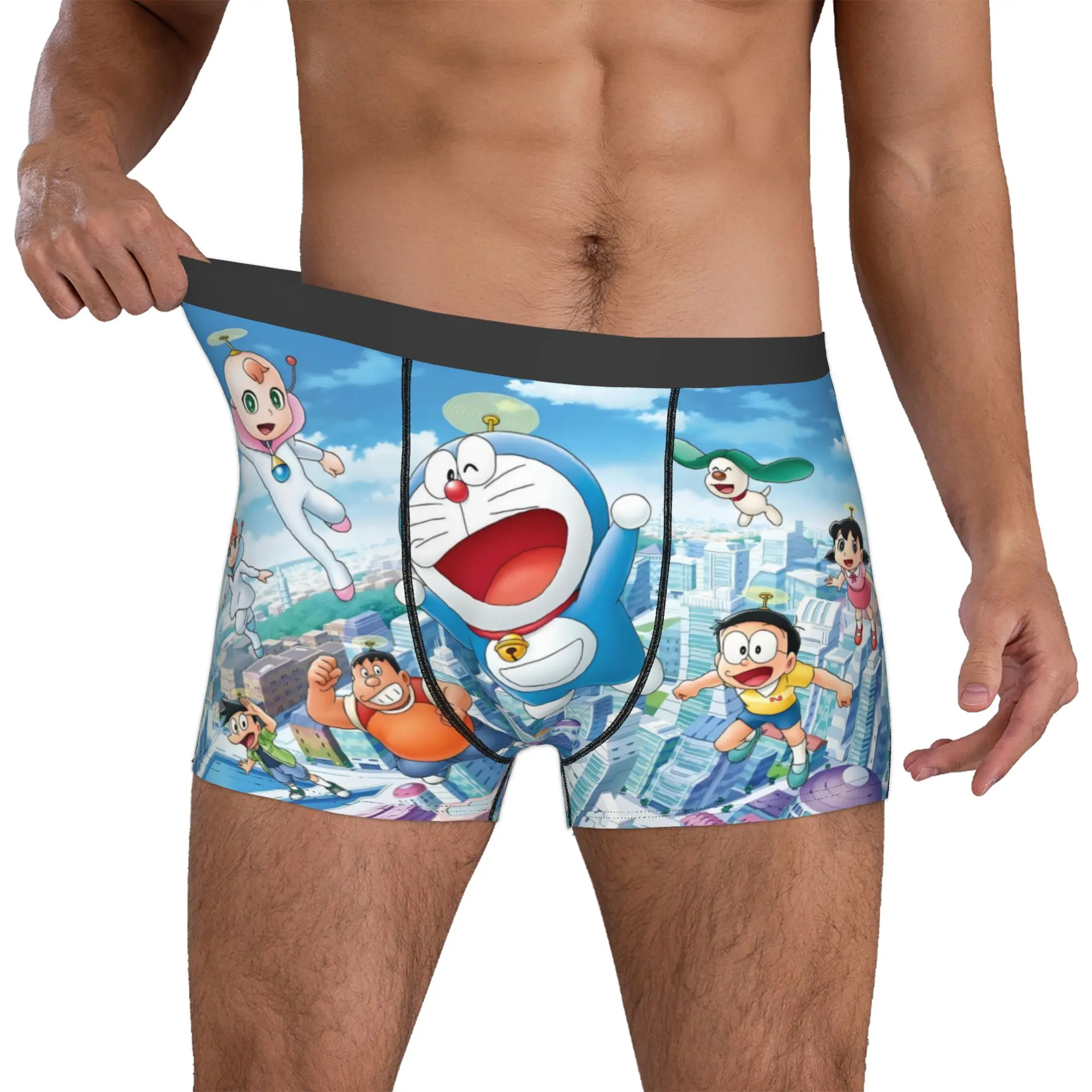 

Custom Hot D-Doraemones Cat Cute Underwear Men Breathable Manga Boxer Briefs Shorts Panties Soft Underpants For Homme