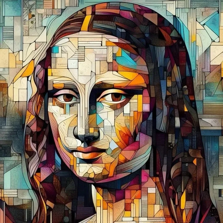 Mona Lisa modern geometric abstract painting by numbers Mona Lisa modern geometric abstract painting by numbers