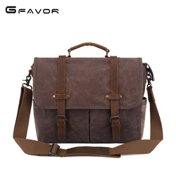 Vintage Men Messenger Bags Waterproof Canvas Shoulder Bag Man Business Crossbody Bag Male Travel 14 inch Laptop Handbag