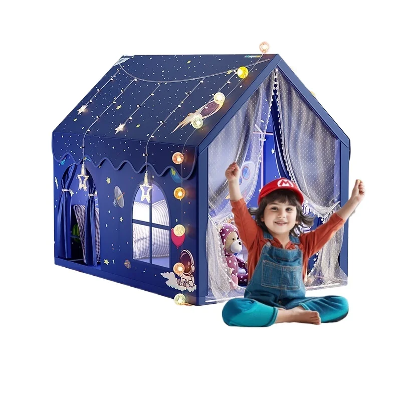 

Children's Indoor Cloth Castle Tent 1.6 Meters Parent-Child Interactive Playhouse with Bed-Splitting Design for Birthday Gifts