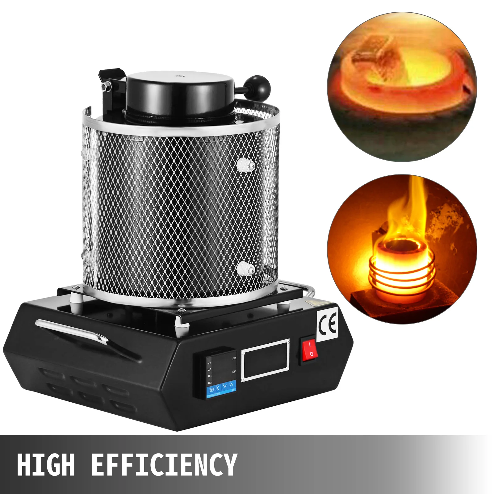VEVOR 1KG 2KG 3KG 1150 ℃ macchina automatica digitale del forno di fusione per fusione raffinazione fusione rottami argento oro stagno alluminio