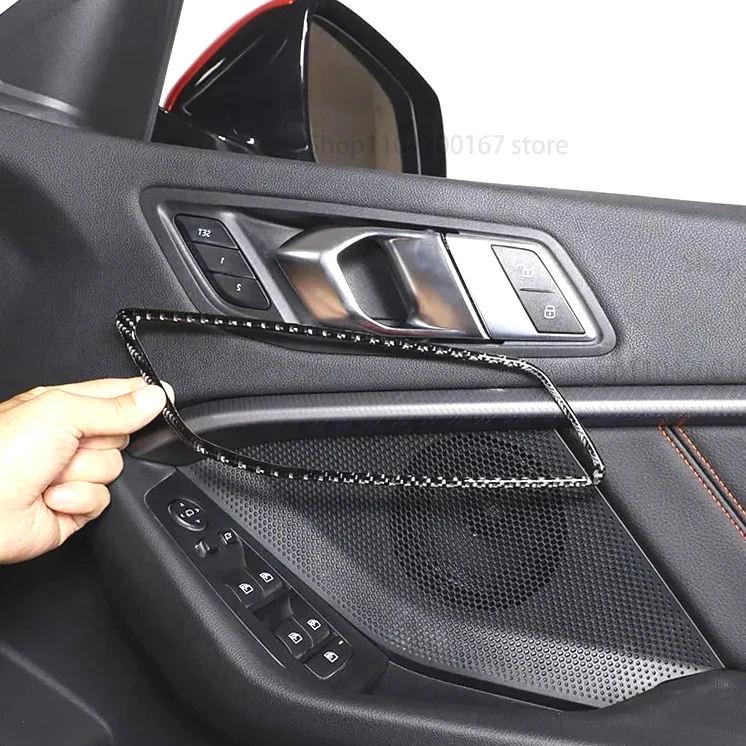 

Новинка! Для BMW 2 серии F44 2020 2021 2022 2023, мягкое углеродное волокно, внутренняя ручка автомобиля, рамка, накладка, наклейка, автомобильные аксессуары