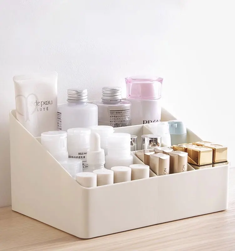 Desktop Cosmetics Storage Box, Household Thickened Plastic Multi-Compartment Organizer, Bedroom Miscellaneous Storage Box