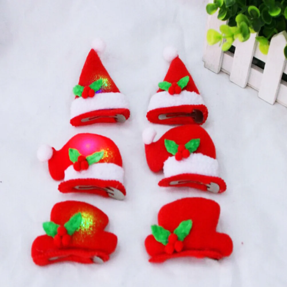 

2pcs Led Hair Clip Christmas Luminous Barrette For Adults Party Carnival Masquerade New Year Decoration Red Random Style