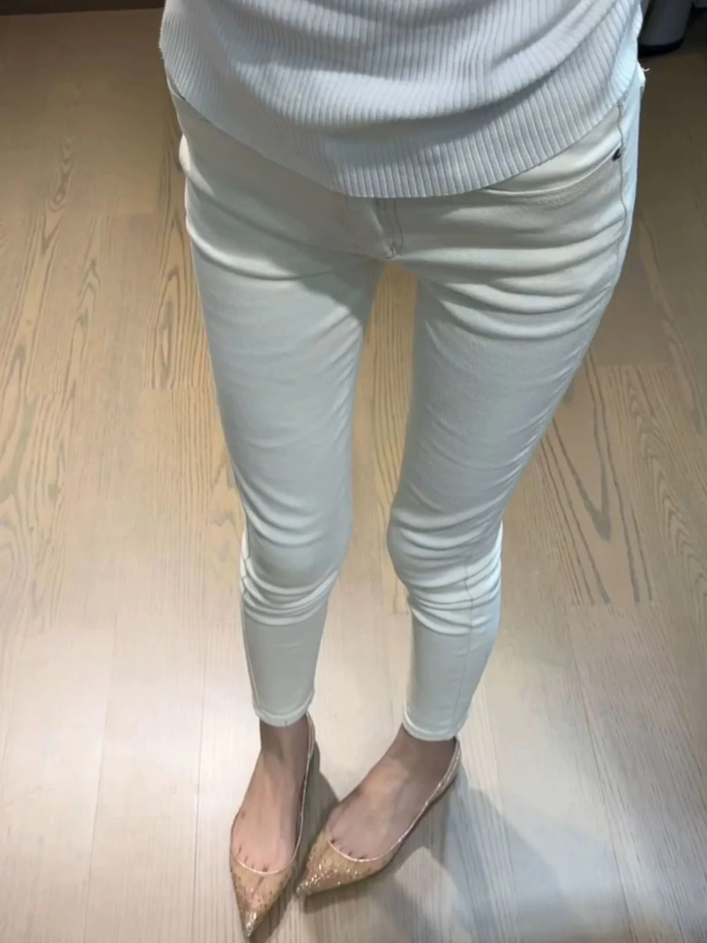 Slim Fit High Waist Denim Jeans Women's White Pencil Pants Autumn New Style Versatile Slimming Nine Points American Style Jeans