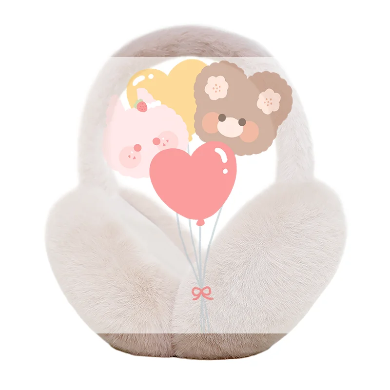 Fashion Winter Warm Earmuffs Fluffy Ear Muff For Women Soft Plush Earmuffs Girls Boys Cold Weather Ear Warmer Foldable Earflaps