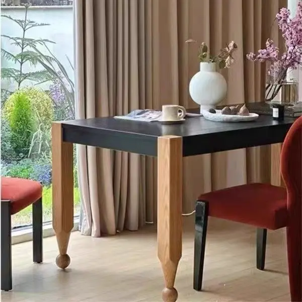 French all-solid wood dining table, antique rectangular dining table, modern simple workbench