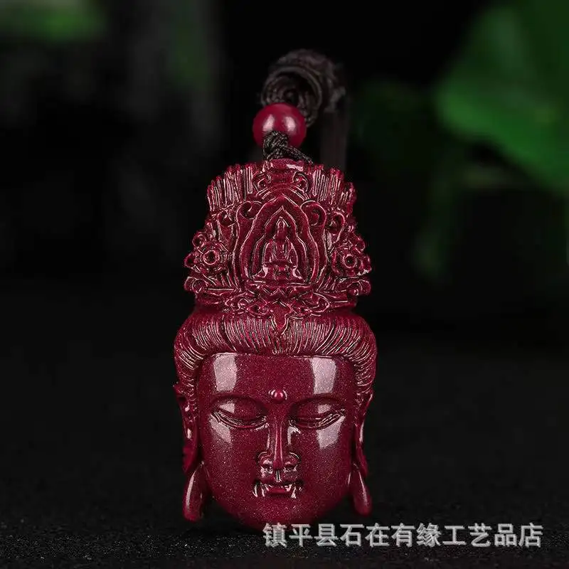 Avalokiteśvara Ore Purple Gold Sand Amitabha Pendant Men and Women's Pendants Ornament Support Identificati