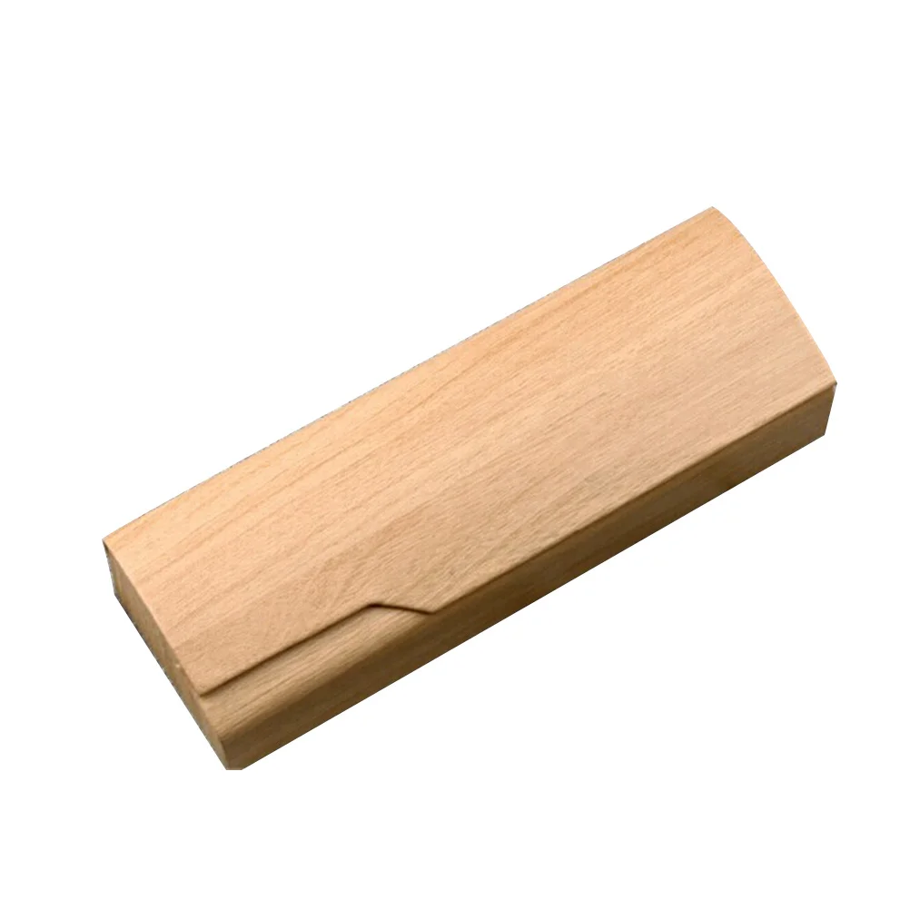

Portable Wood Grain Cloth Sunglasses Case Box Eye Glasses Organizer Durable Scratch Proof Lining Fabric Yellow