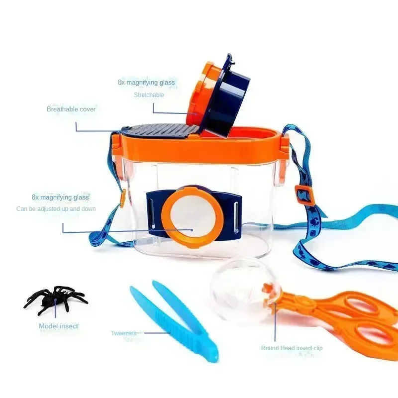 Caja De Observación De Insectos Con Lupa 5X – Kit Explorador Para Niños Con Pinzas Y Accesorios, Excursiones Al Aire Libre