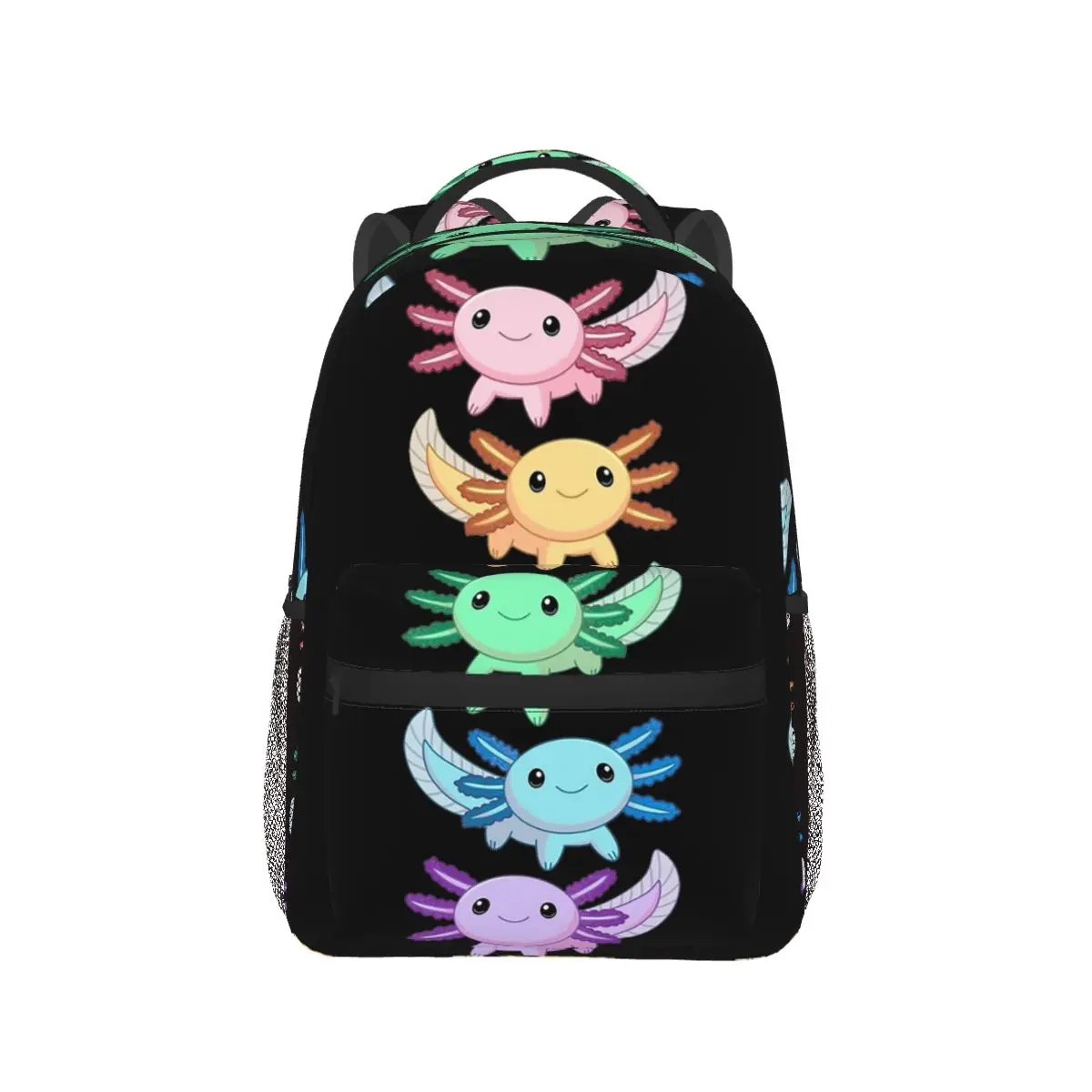 Rainbow Axolotl Backpacks Boys Girls Bookbag Children School Bags Cartoon Travel Rucksack Shoulder Bag Large Capacity