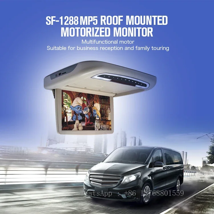 12.1 Inch Motorized Roof Mounted Monitor New Style Flip Down Ceiling Monitor MP5 With IPS Screen