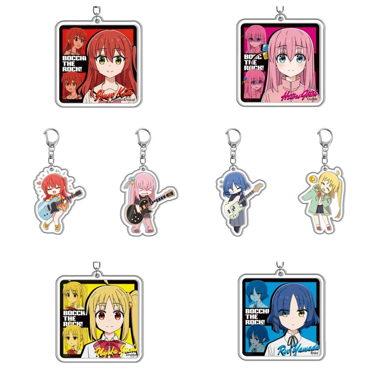 Anime BOCCHI THE ROCK! Key Ring Character Acrylic Key Chain Model Hidori Ijichi Nijika Yamada Ryo Kita Ikuyo Collect Toy Gifts