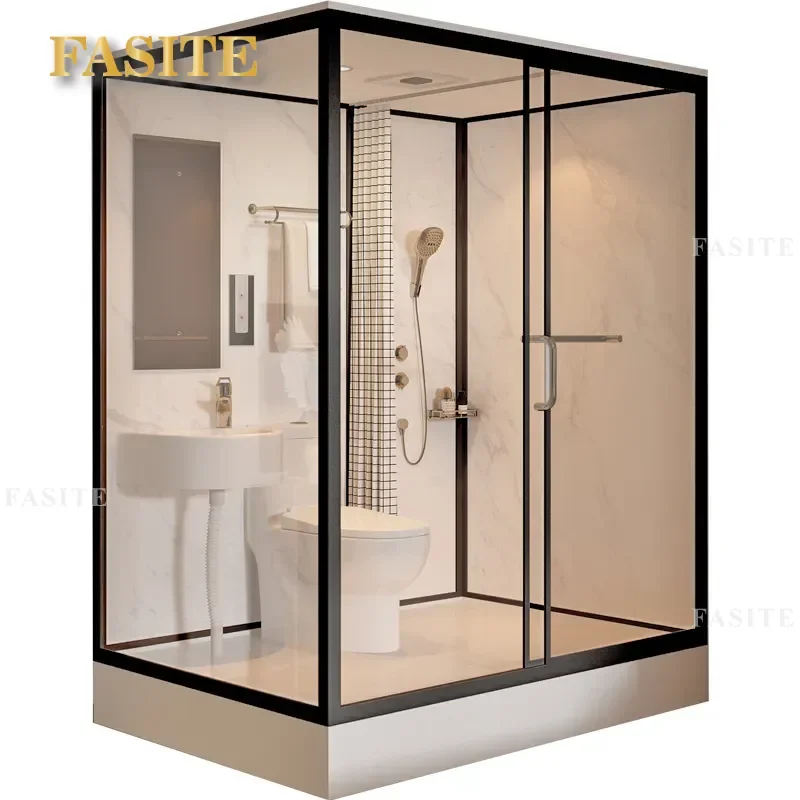 Integrated Bathroom Shower Room with Squatting Pan for Rural Household and Hotel Use Complete Bath Solution