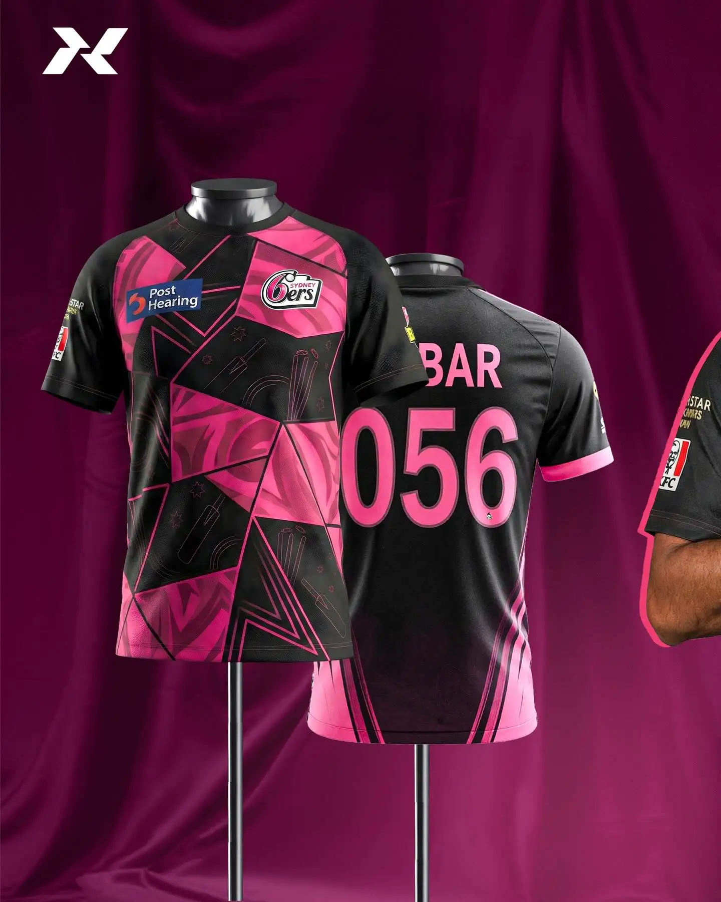 2026-27 Neues Sydney 76ers Cricket-Shirt für Herren, 3D-gedrucktes Y2K-Familienkleidungs-T-Shirt, schnelltrocknend, für den Alltag und das Training geeignet. – Detail 4