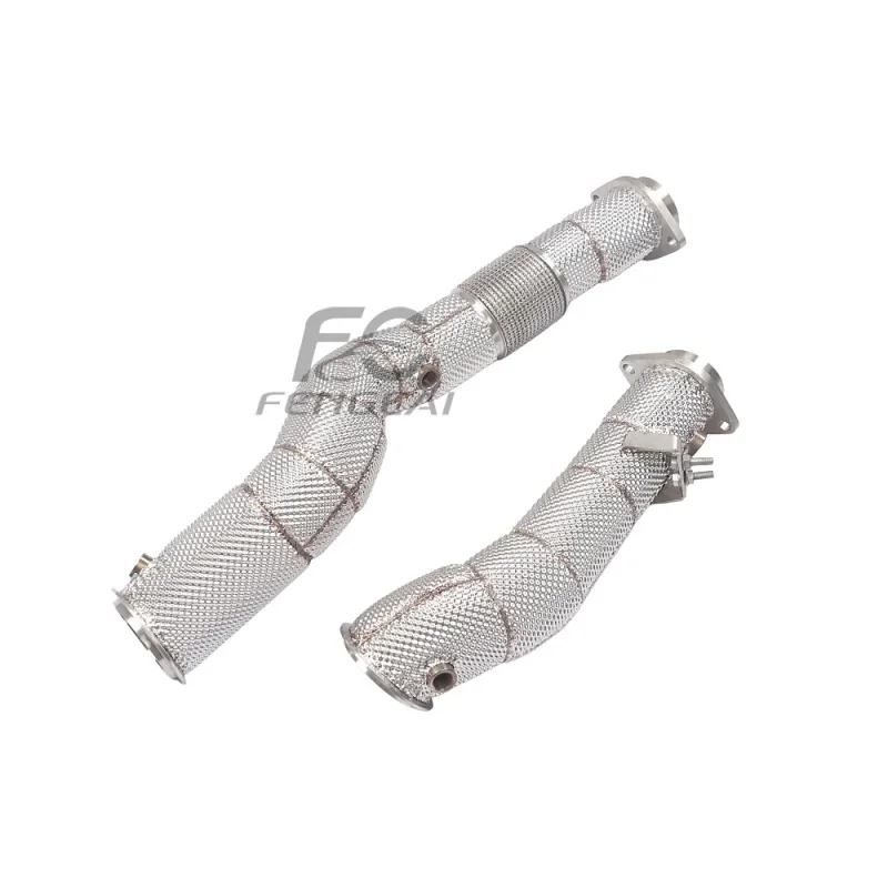 High Flow SS304 Sports Exhaust Downpipe for BMW M2 M3 M4 G87 G80 G82 S58 SS304 Exhaust Pipes with Heat Shield Support OEM/ODM