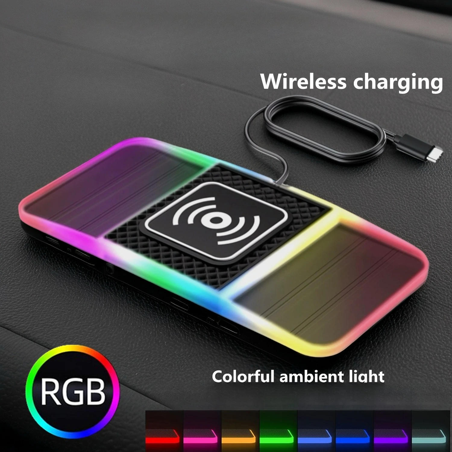 

Беспроводное зарядное устройство для автомобиля с RGB-подсветкой, быстрая зарядка 20 Вт, плата для быстрой зарядки