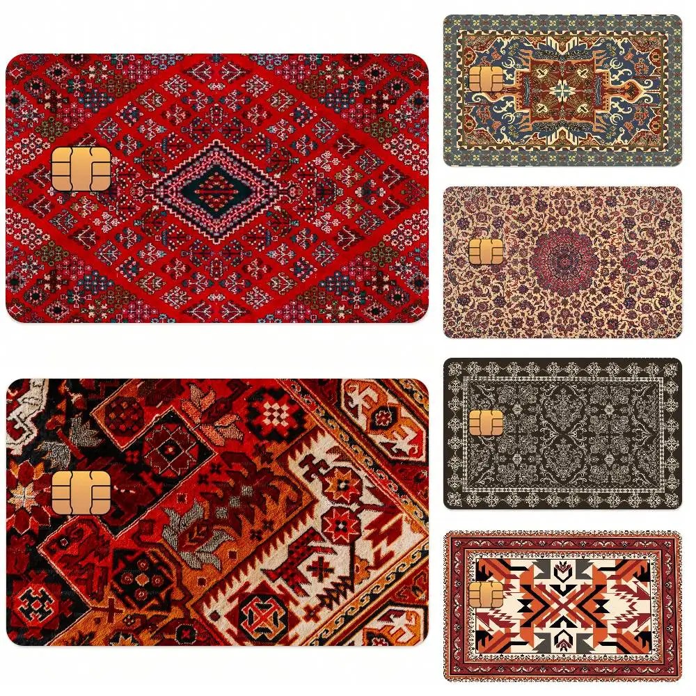 Persian Carpet Card Stickers for Bank Access Protective Waterproof Film Cover Sticker Surprise Gift