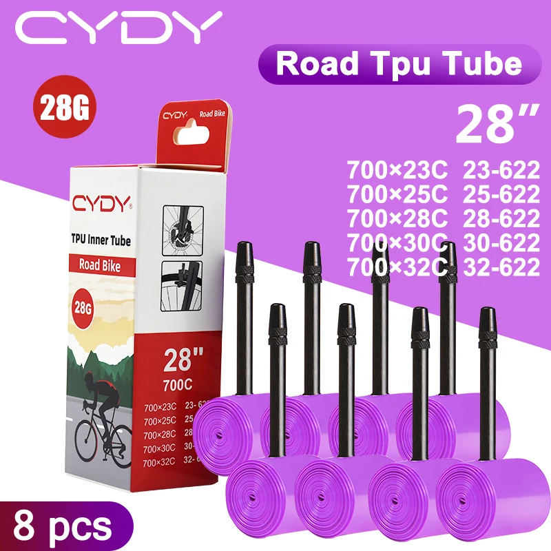 CYDY Racefiets TPU Binnenband 700x23 25 28 30 32C Fietsband 700C Band Frans Ventiel 45/65/85MM Lichtgewicht Binnenband Fietsband