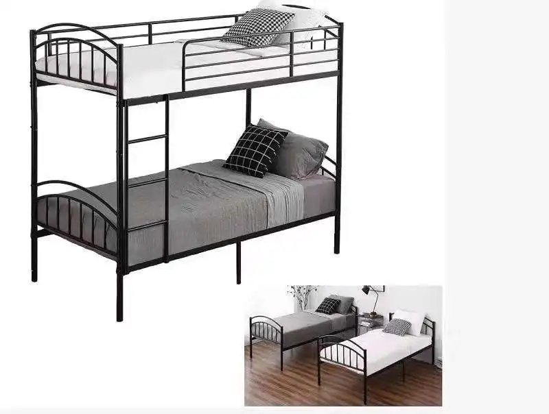 Factory Wholesale Modern Single Metal Platform 2 Layers Bunk Bed Dormitory Bunkbeds for Adult and Kids
